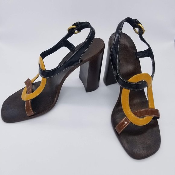 Miu Miu Shoes - Miu Miu Vintage Leather Wood Heels